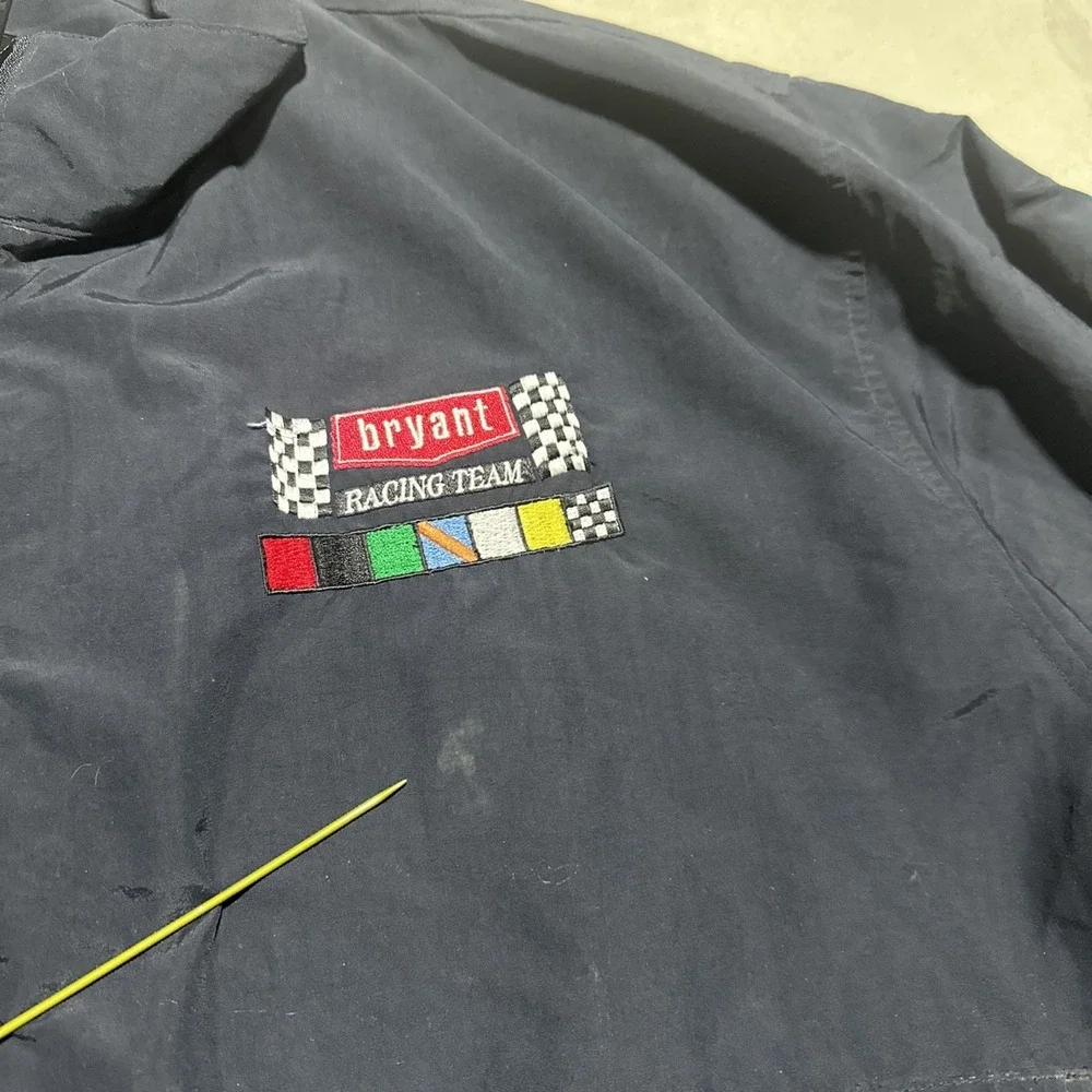 Vintage 1990s Bryant Racing Nylon Windbreaker Jacket Men XL Embroidered Vantage